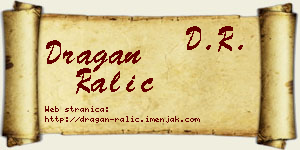 Dragan Ralić vizit kartica